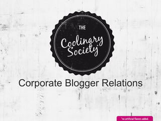 Corporate Blogger Relations
 