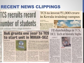 RECENT NEWS CLIPPINGS
 