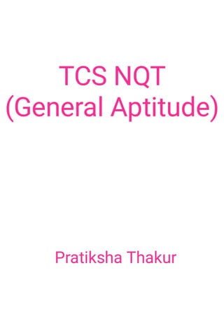 TCS NQT Exam (General Aptitude) 