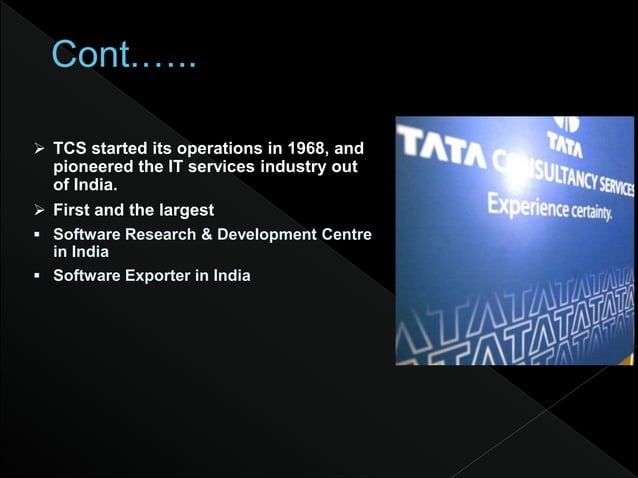 Tcs ppt | PPTX | Information Services Industry | Industries