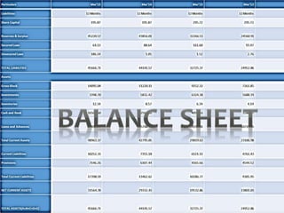 BALANCE SHEET
 