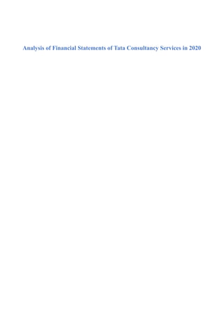 Analysis of Financial Statements of Tata Consultancy Services in 2020
 
