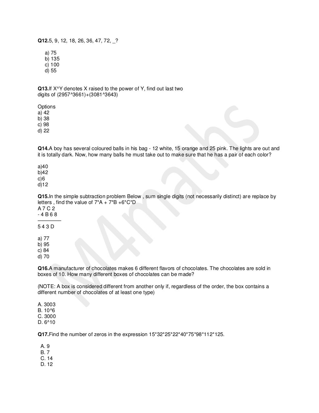 Tcs questions papers