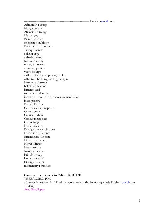Tcs Synonyms And Antonyms