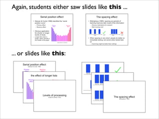 Again, students either saw slides like this ...




... or slides like this:
 