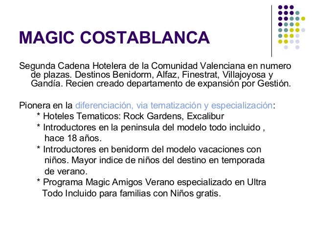 cadenas hoteleras vacacionales caso magic costa blanca beneficios de las redes sociales cadenas hoteleras vacacionales caso magic costa blanca beneficios de las redes sociales