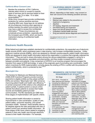 Sensitive Health Care Services in the Era of Electronic Health Record…
