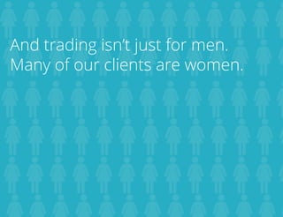 And trading isn’t just for men.
Many of our clients are women.

TradersCircle Pty Ltd, ABN 65 120 660 497 is a corporate
authorised representative of OzFinancial Pty Ltd, AFSL
number 241041

traders

circle

 