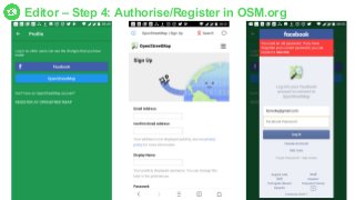 Editor – Step 4: Authorise/Register in OSM.org
 