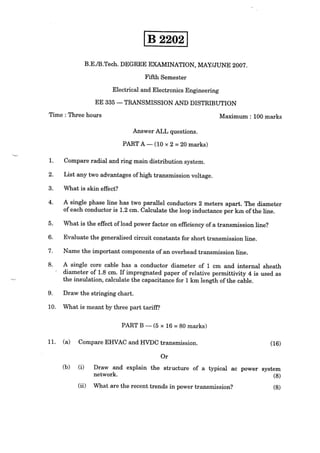Transmission and Distribution.