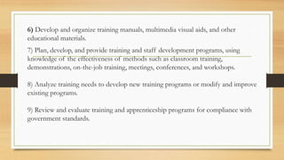 Roles Responsibility And Challenges Of Trainnig Manager