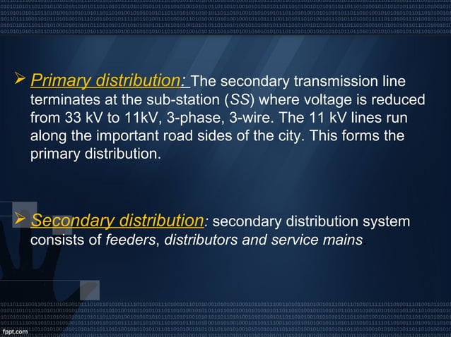 Transmission and Distribution of Electric Power system | PPT