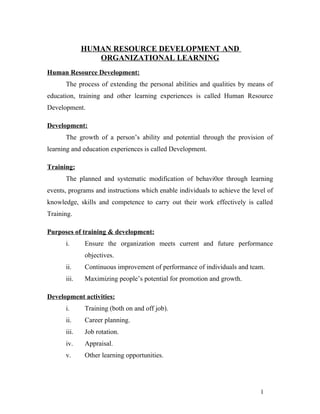 T&D Training & Development Assignment By Mmh | DOC