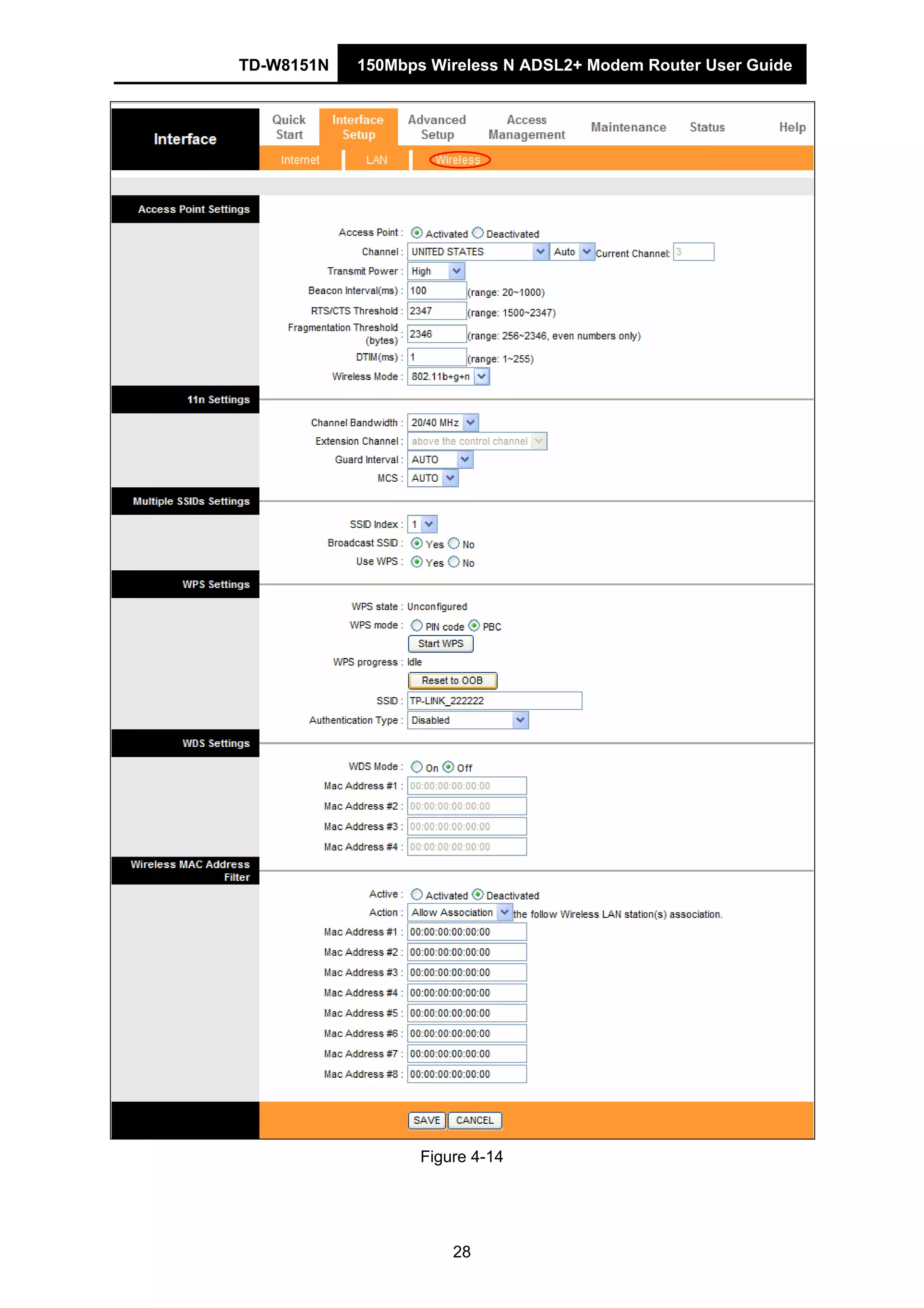 TD-W8151N 150Mbps Wireless N ADSL2+ Modem Router User Guide
28
Figure 4-14
 