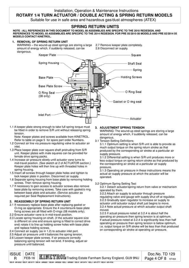 Installation, Operation & Maintenance Instructions for Rotary