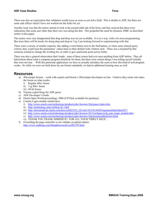 JSF (ADF) Case Studies Paper