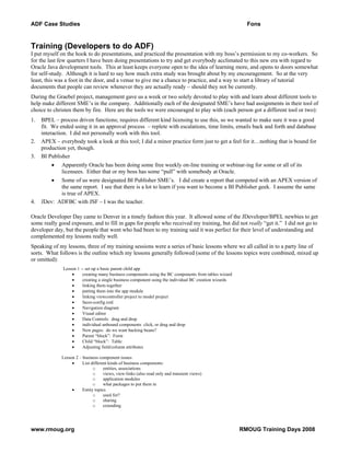 JSF (ADF) Case Studies Paper