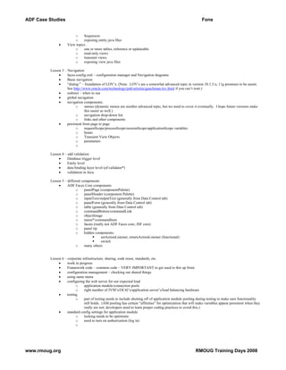 JSF (ADF) Case Studies Paper