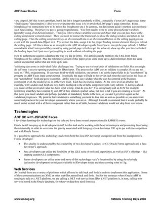 JSF (ADF) Case Studies Paper