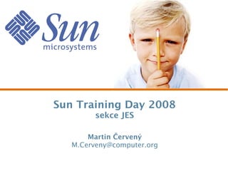 Sun Training Day 2008
sekce JES
Martin Červený
M.Cerveny@computer.org
 