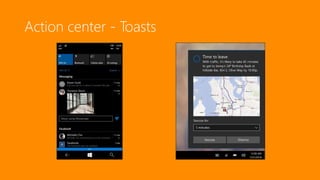 Action center - Toasts
 