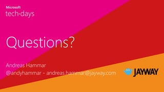 Questions?
Andreas Hammar
@andyhammar - andreas.hammar@jayway.com
 