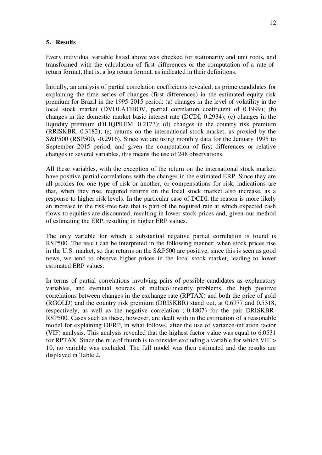 Determinants Of The Implied Equity Risk Premium In Brazil