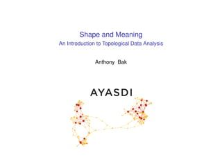 Shape and Meaning
An Introduction to Topological Data Analysis
Anthony Bak
 