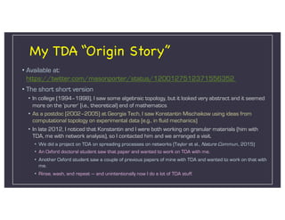 Topological Data Analysis of Complex Spatial Systems | PDF