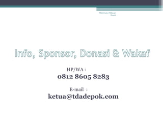 TDA Center Wilayah
Depok

HP/WA :

0812 8605 8283
E-mail :

ketua@tdadepok.com

 