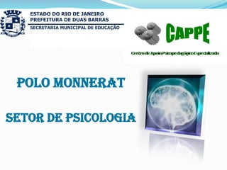 SECRETARIA MUNICIPAL DE EDUCAÇÃO

Polo Monnerat
Setor de Psicologia

 