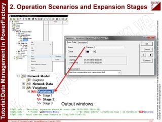 Dr. Francisco M. Gonzalez-Longatt, fglongatt@ieee.org .Copyright © 2009 17/23
Allrightsreserved.Nopartofthispublicationmaybereproducedordistributedinanyformwithoutpermissionoftheauthor.
Copyright©2009.http:www.fglongatt.org.ve
2. Operation Scenarios and Expansion Stages
Output windows:
 