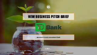 NEW BUSINESS PITCH BRIEF
America’s most convenient Bank
 