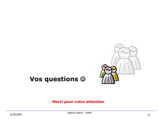 12.09.2005 Vos questions   Merci pour votre attention 