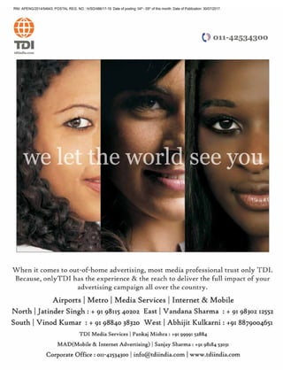 RNI: APENG/2014/54643; POSTAL REG. NO.: H/SD/486/17-19. Date of posting: 04th
- 05th
of this month. Date of Publication: 30/07/2017.
 