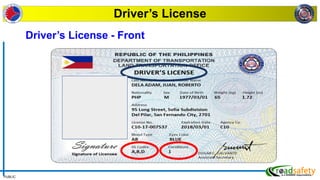 PUBLIC
Driver’s License
Driver’s License - Front
 