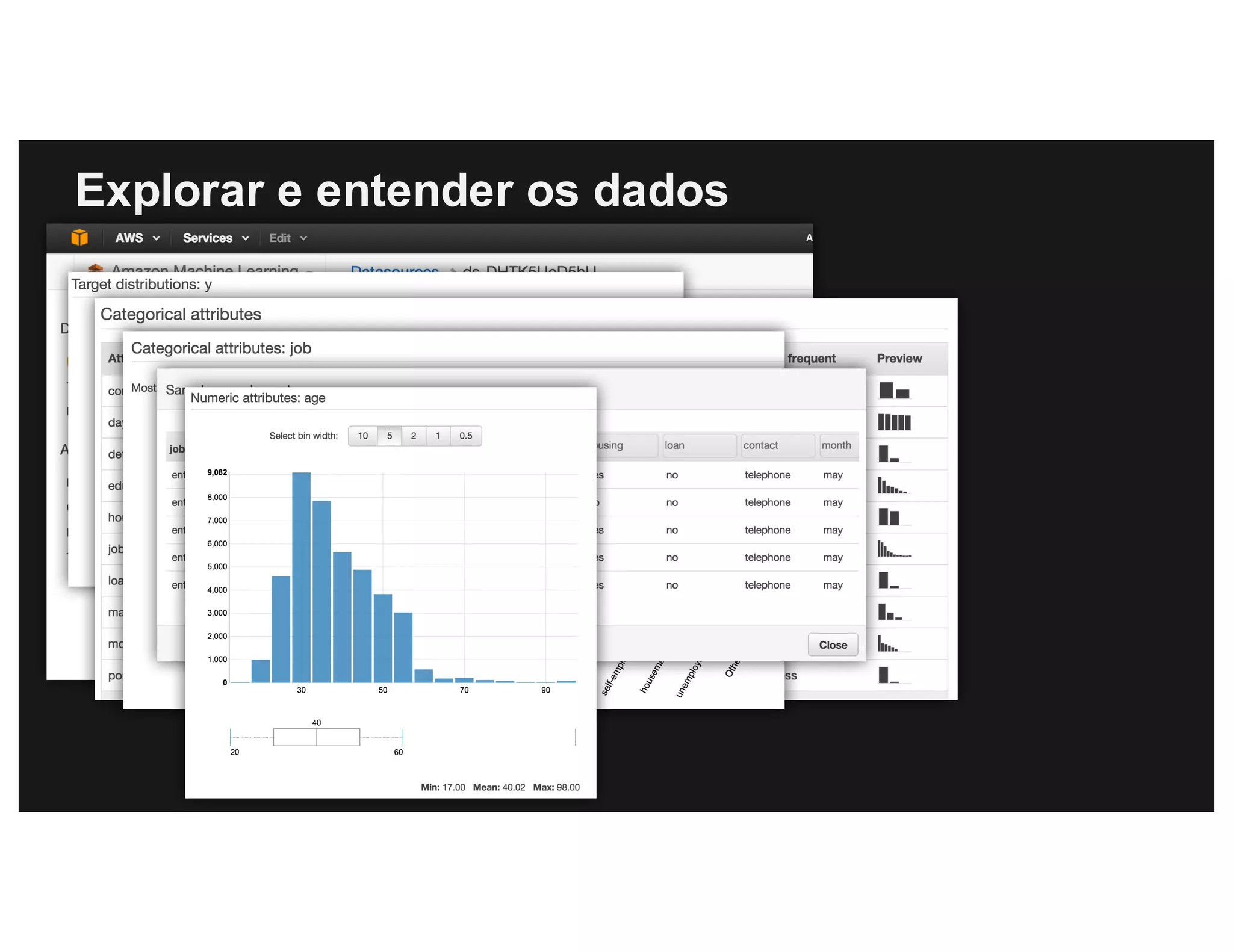 Explorar e entender os dados
 
