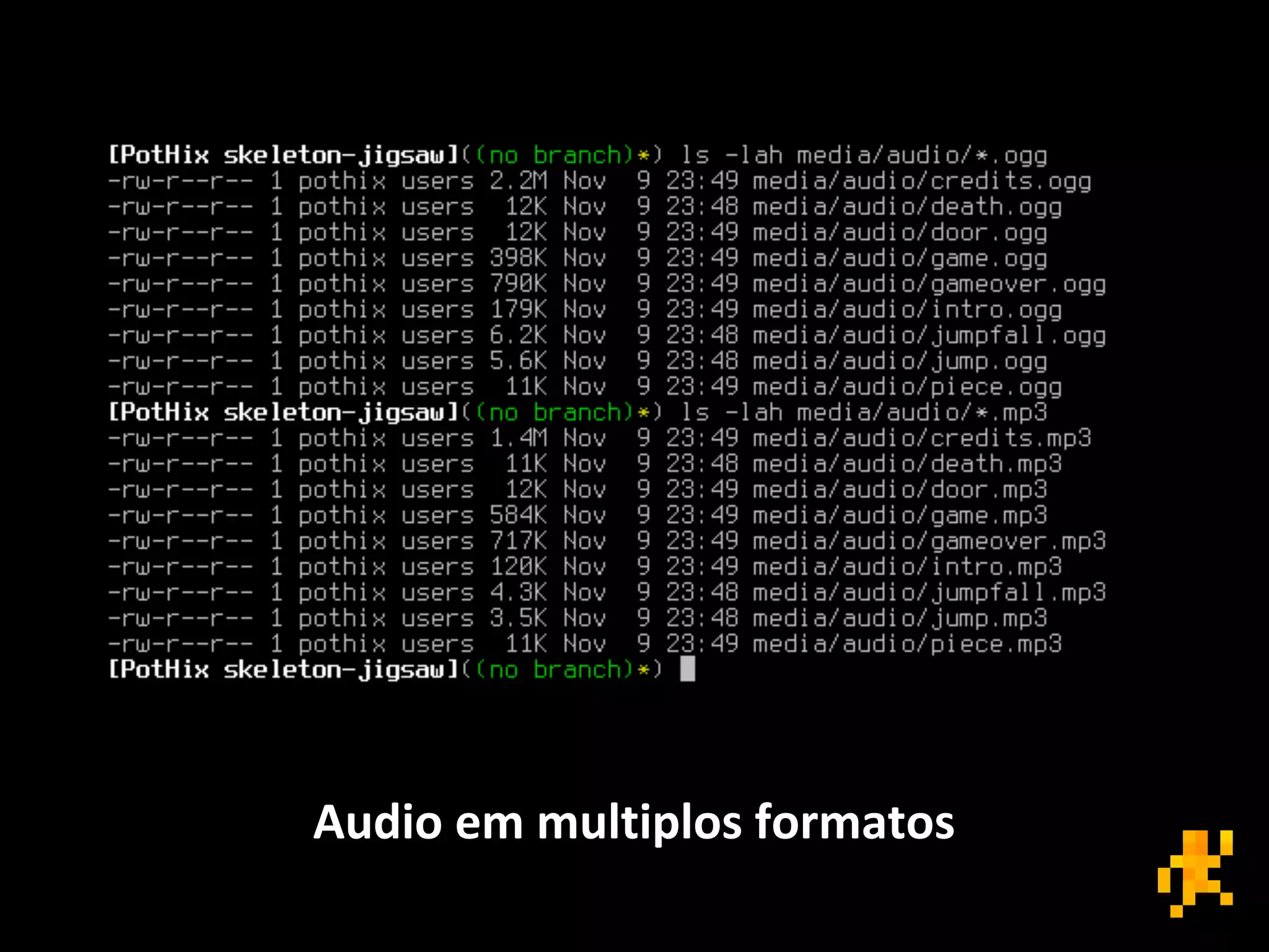 Audio em multiplos formatos
 