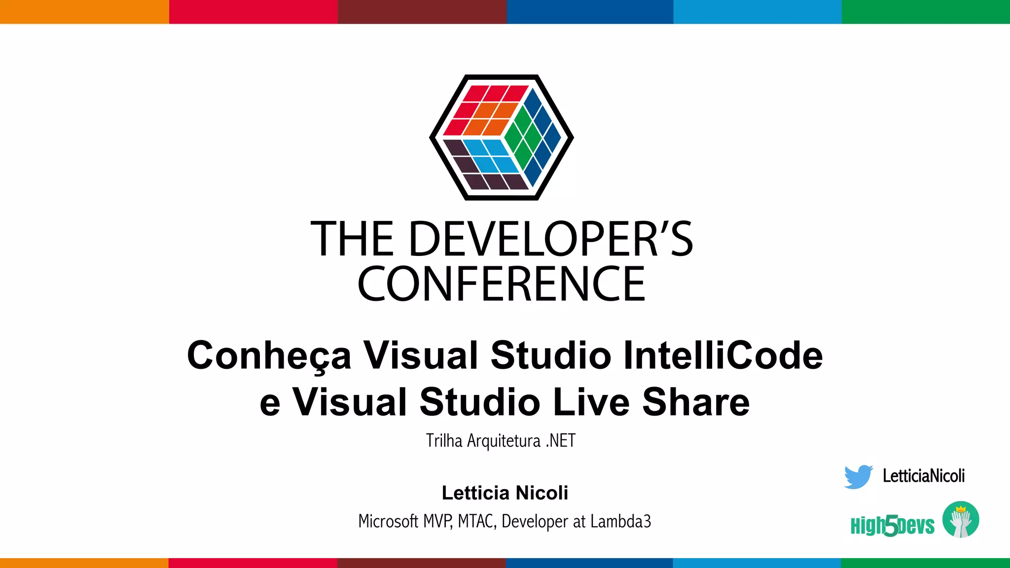 Conheça Visual Studio IntelliCode e Visual Studio Live Share PPT