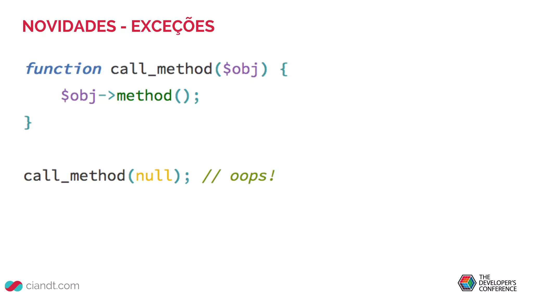 NOVIDADES - EXCEÇÕES
 