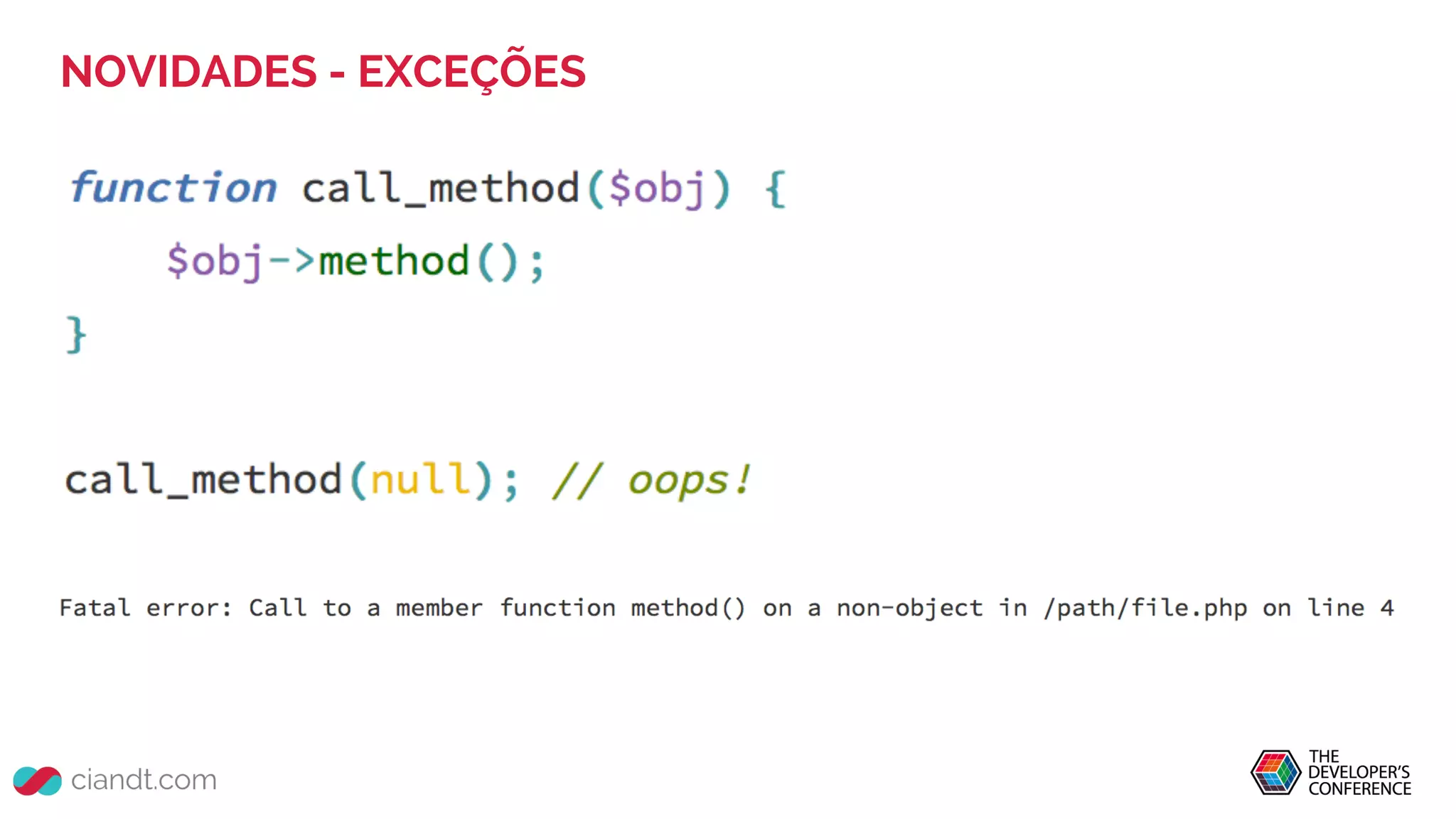NOVIDADES - EXCEÇÕES
 