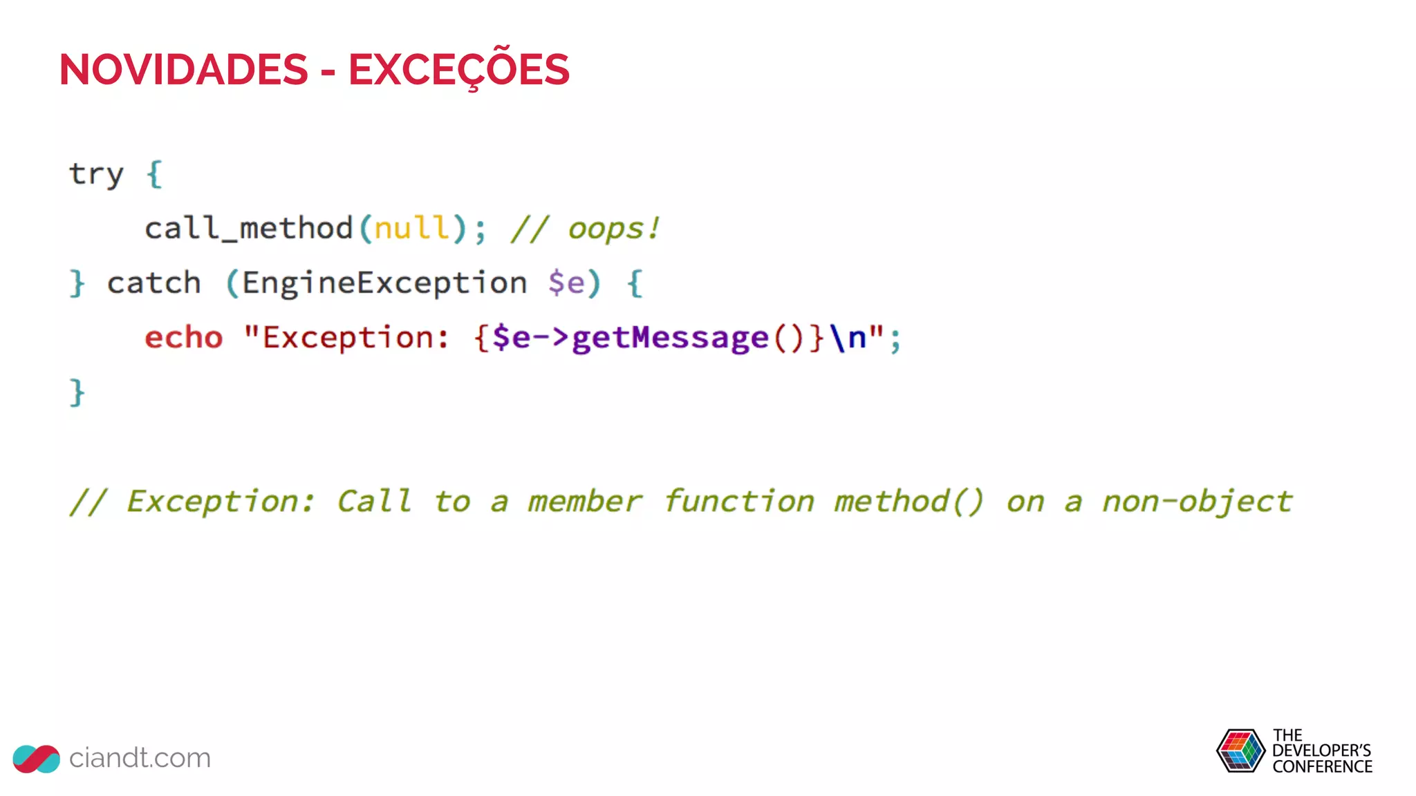 NOVIDADES - EXCEÇÕES
 