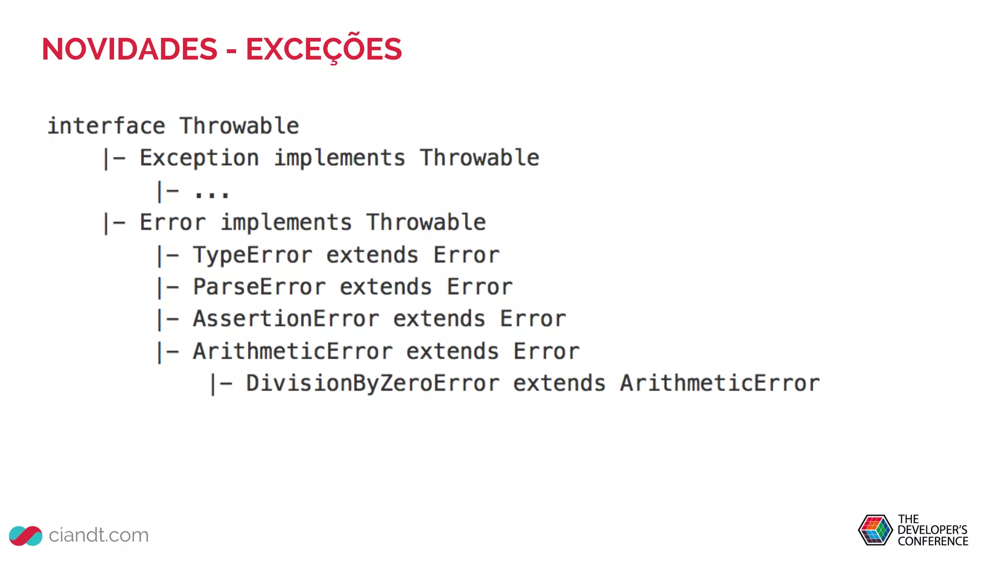 NOVIDADES - EXCEÇÕES
 