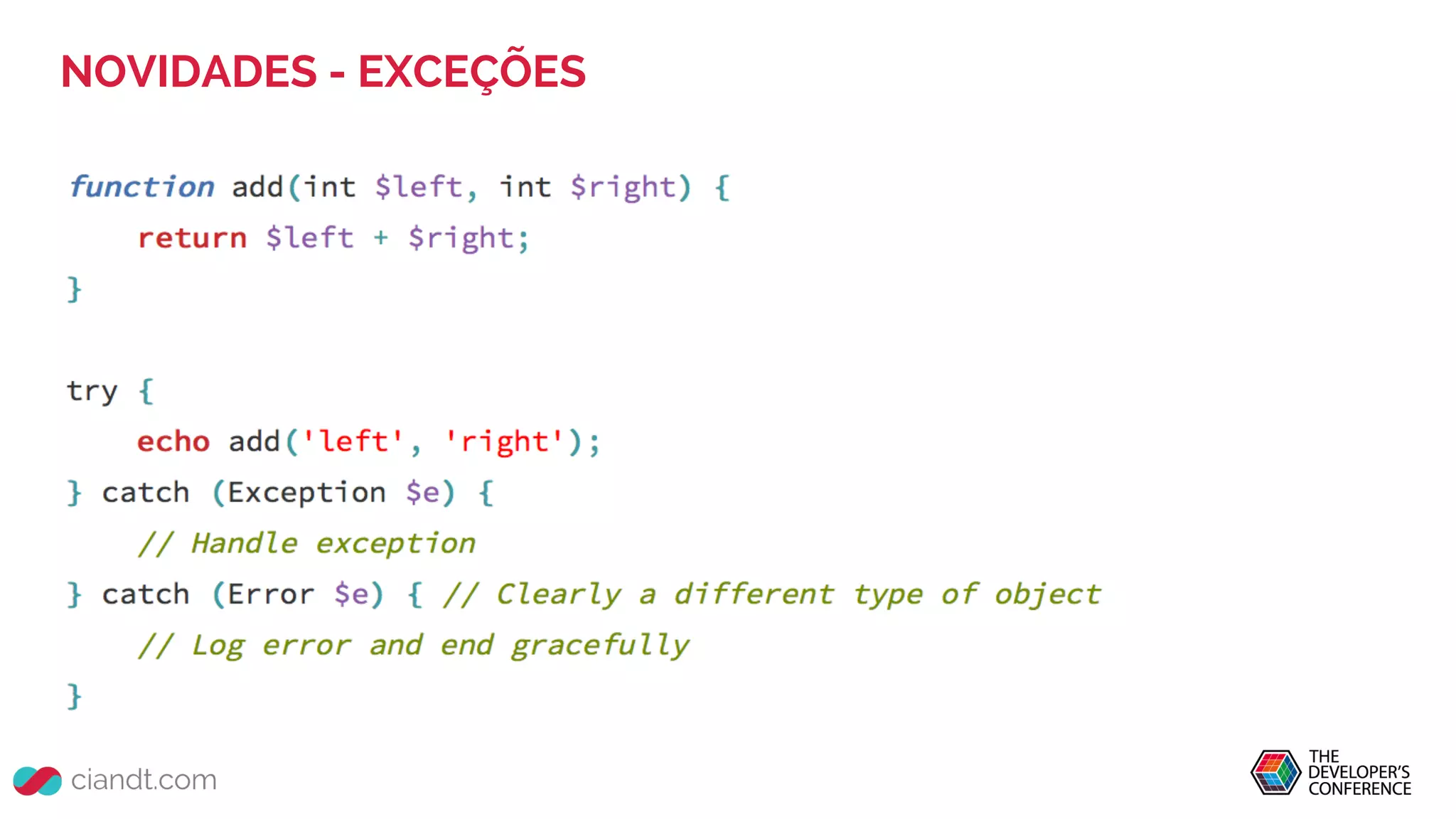 NOVIDADES - EXCEÇÕES
 