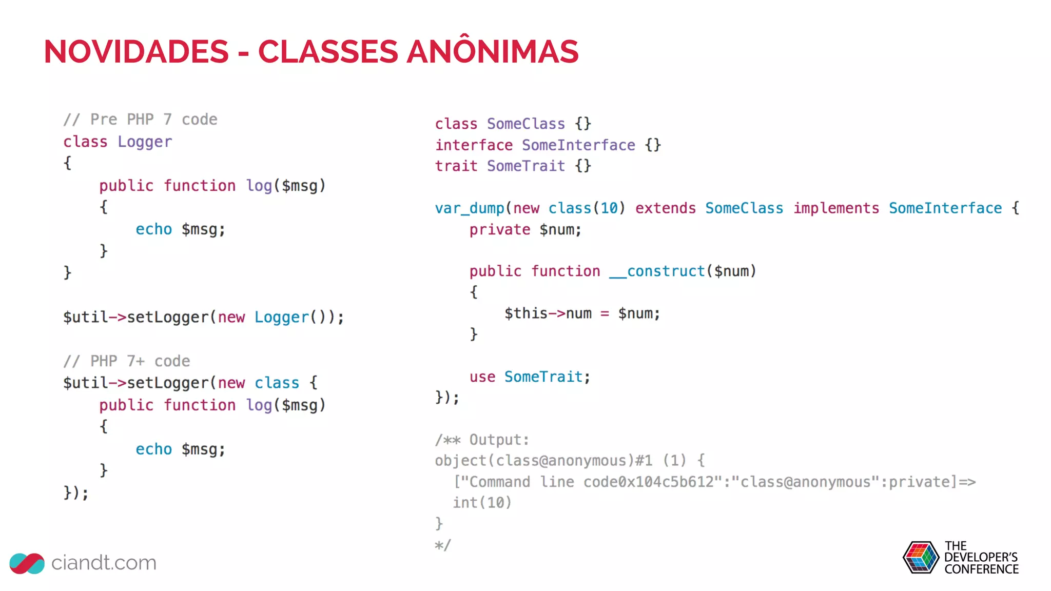 NOVIDADES - CLASSES ANÔNIMAS
 