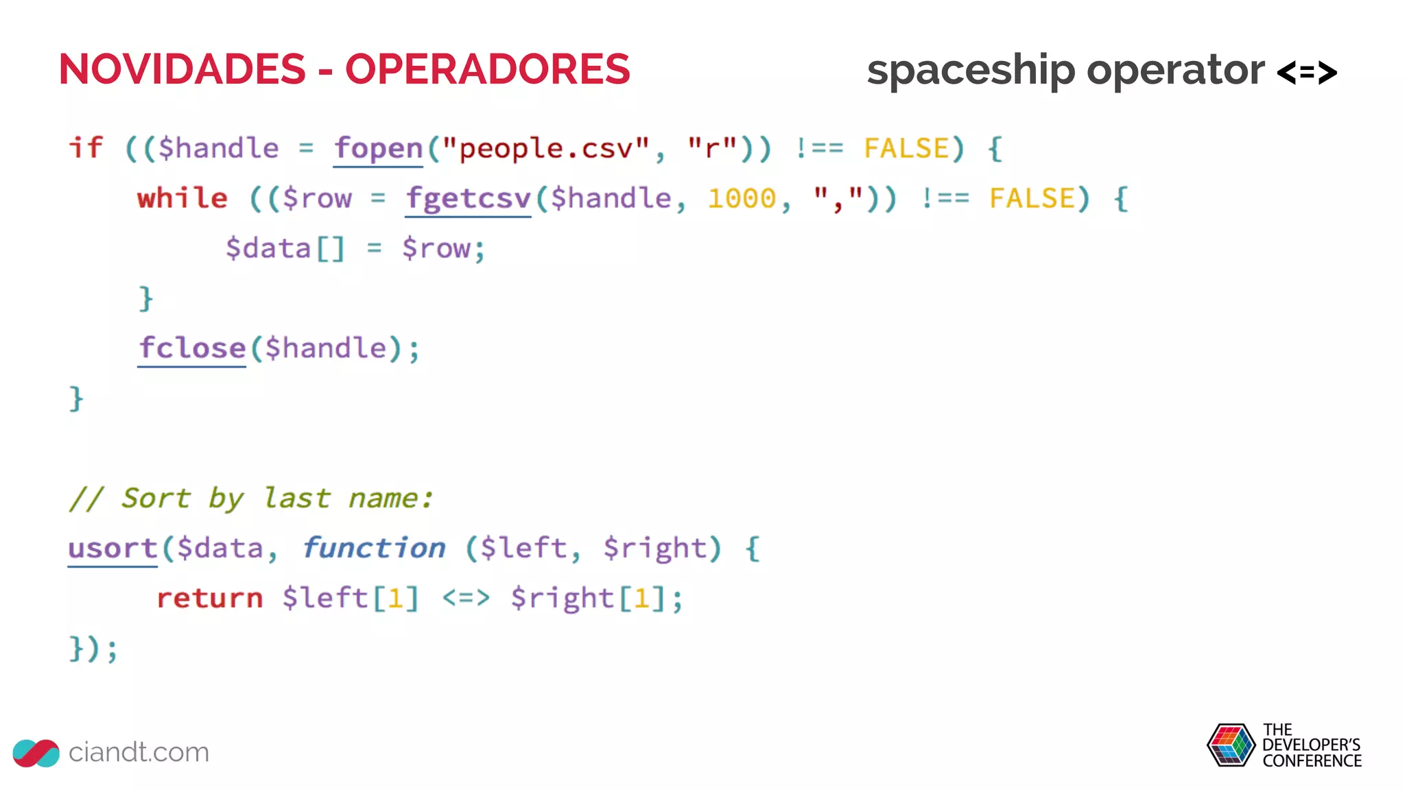 NOVIDADES - OPERADORES spaceship operator <=>
 