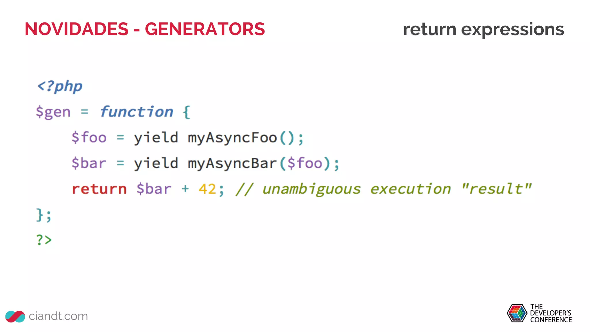 NOVIDADES - GENERATORS return expressions
 