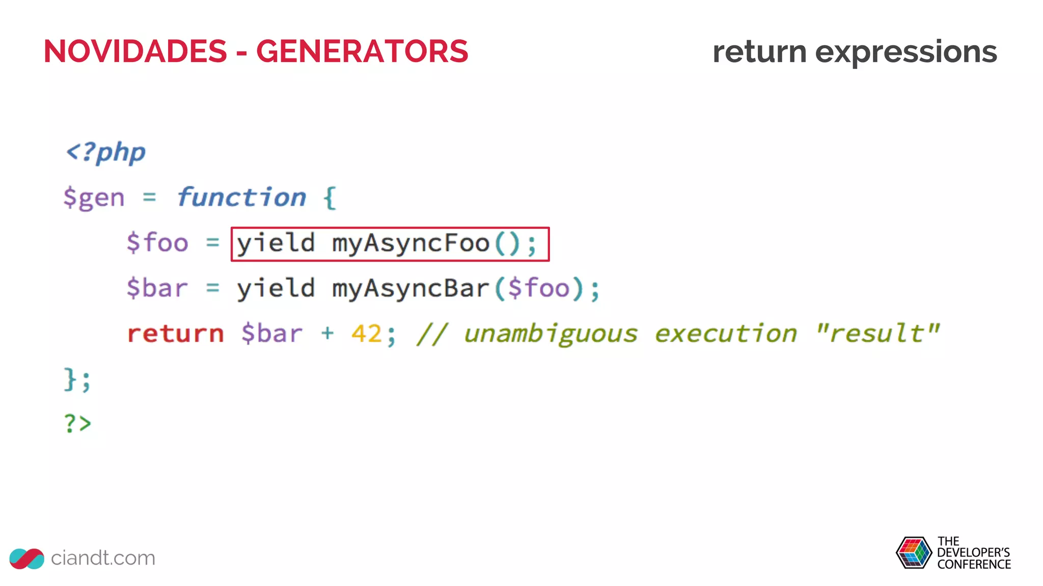 NOVIDADES - GENERATORS return expressions
 