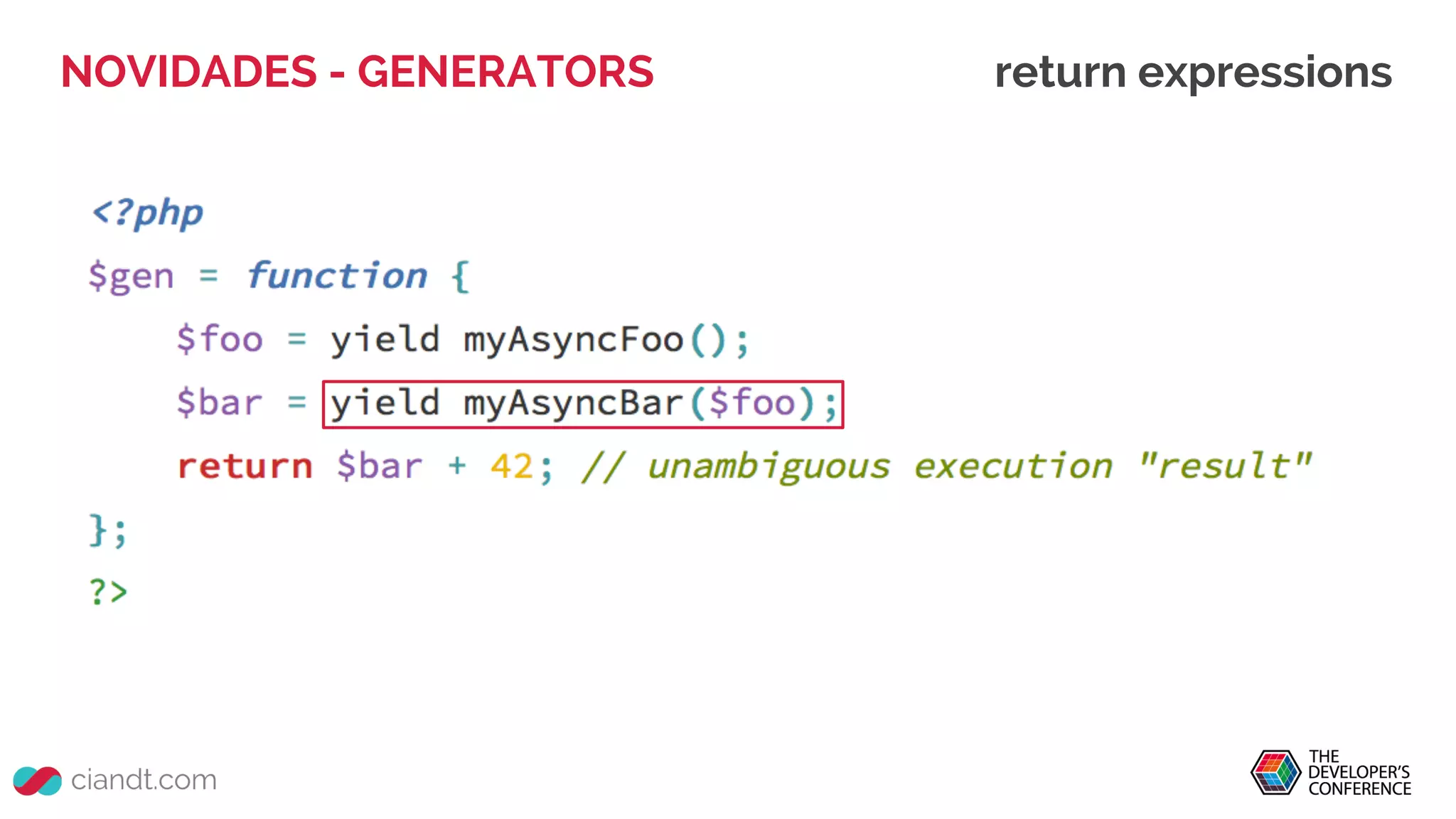 NOVIDADES - GENERATORS return expressions
 