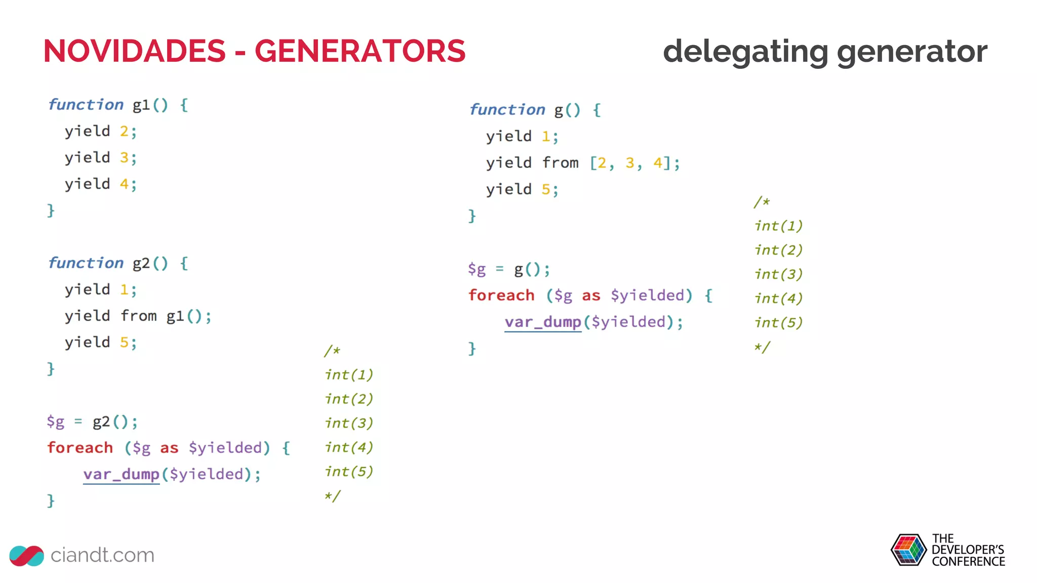 NOVIDADES - GENERATORS delegating generator
 